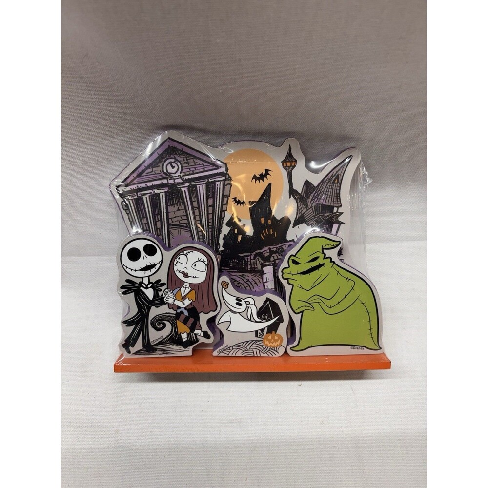 Disney Nightmare Before Christmas Halloween Town 4pc Village Wood NEW